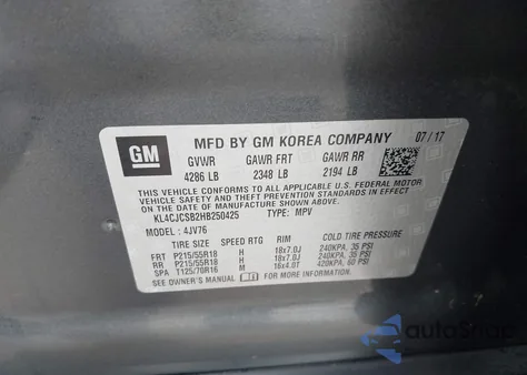 2017 Buick Encore Essence from USA, damaged, VIN KL4CJCSB2HB250425